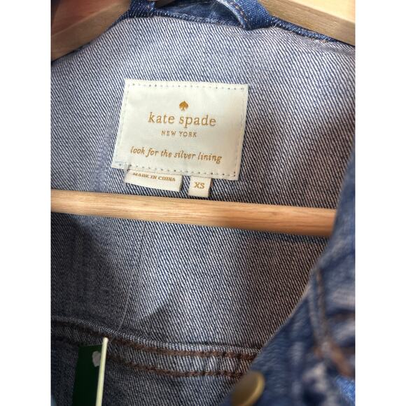 Kate Spade New York Broome Street Oversized Denim Jacket XS NWT - Picture 2 of 9